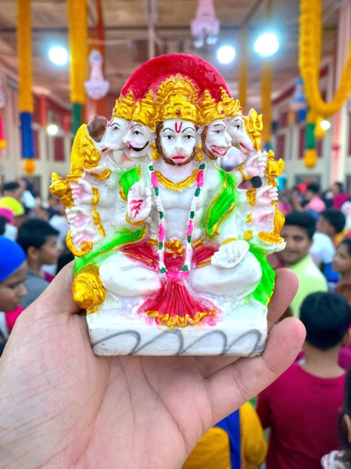5 Mukhi Hanuman Ji with Silver Coin