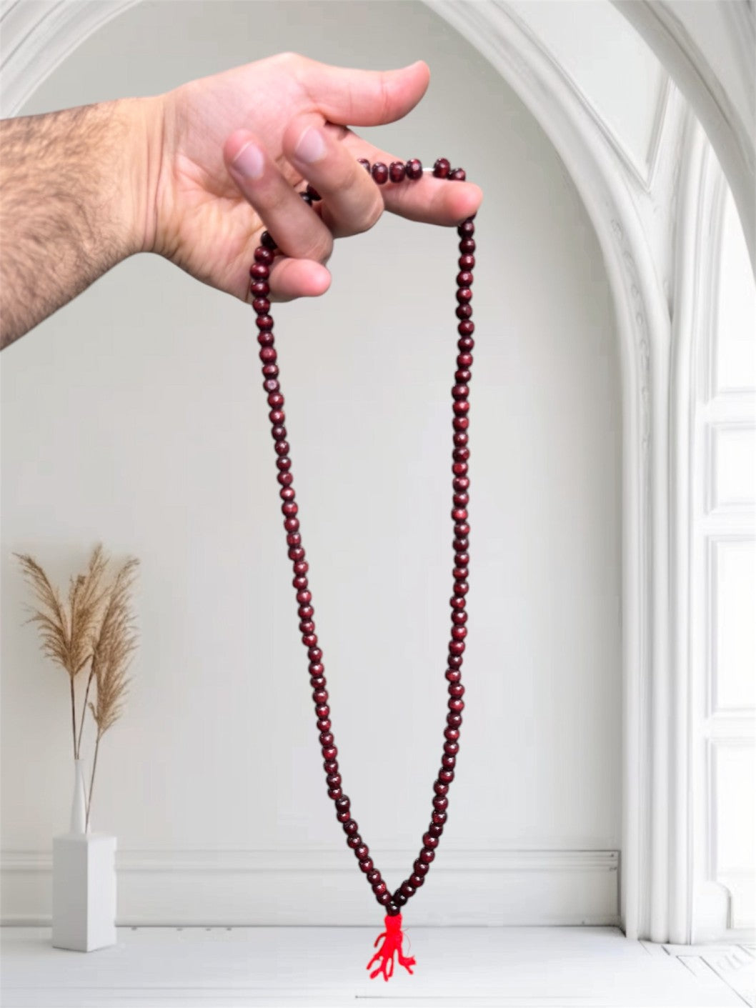 Original Red Wood Mala 108 Beads with Certification (Buy 1 Get 1 Free)