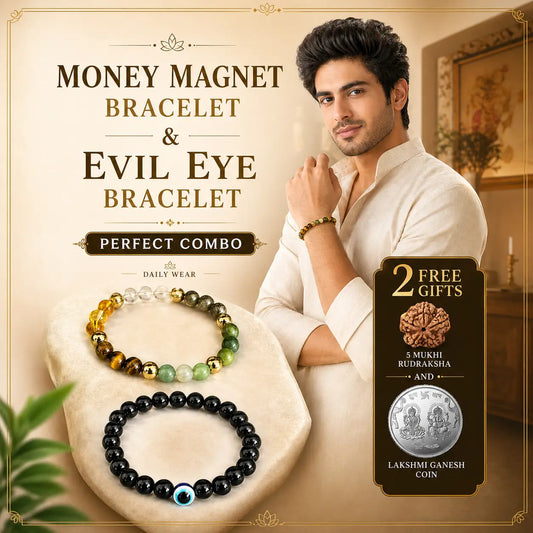 Combo of Dhan Yog Bracelet & Evil Eye Bracelet + 2 Free Gifts