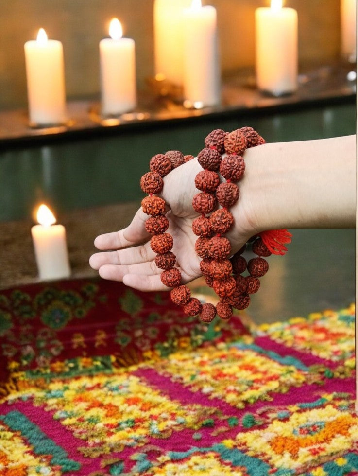 5 Mukhi Original Nepali Rudraksha Mala with Certification (Buy 1 Get 1 Free)