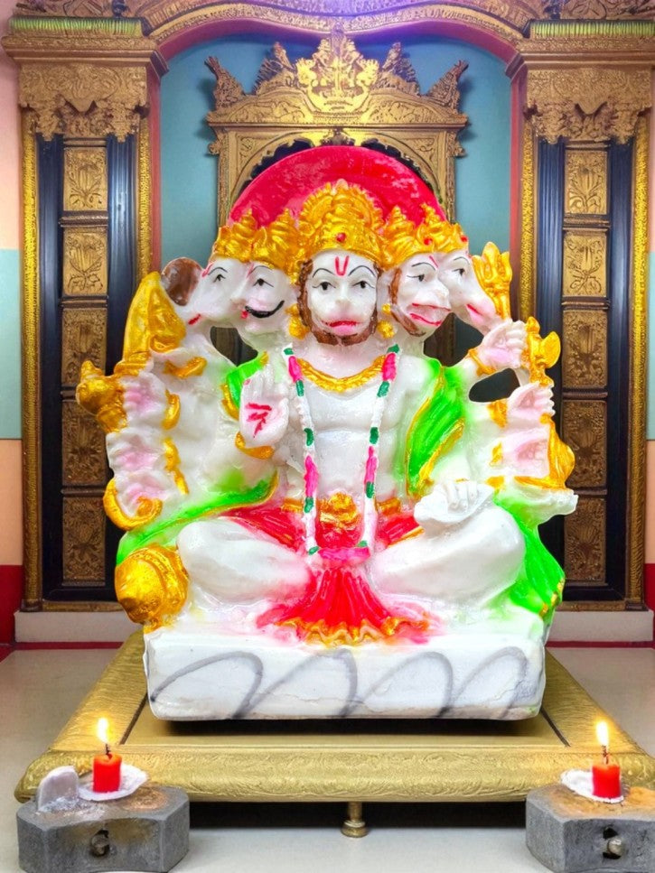5 Mukhi Hanuman Ji with Silver Coin
