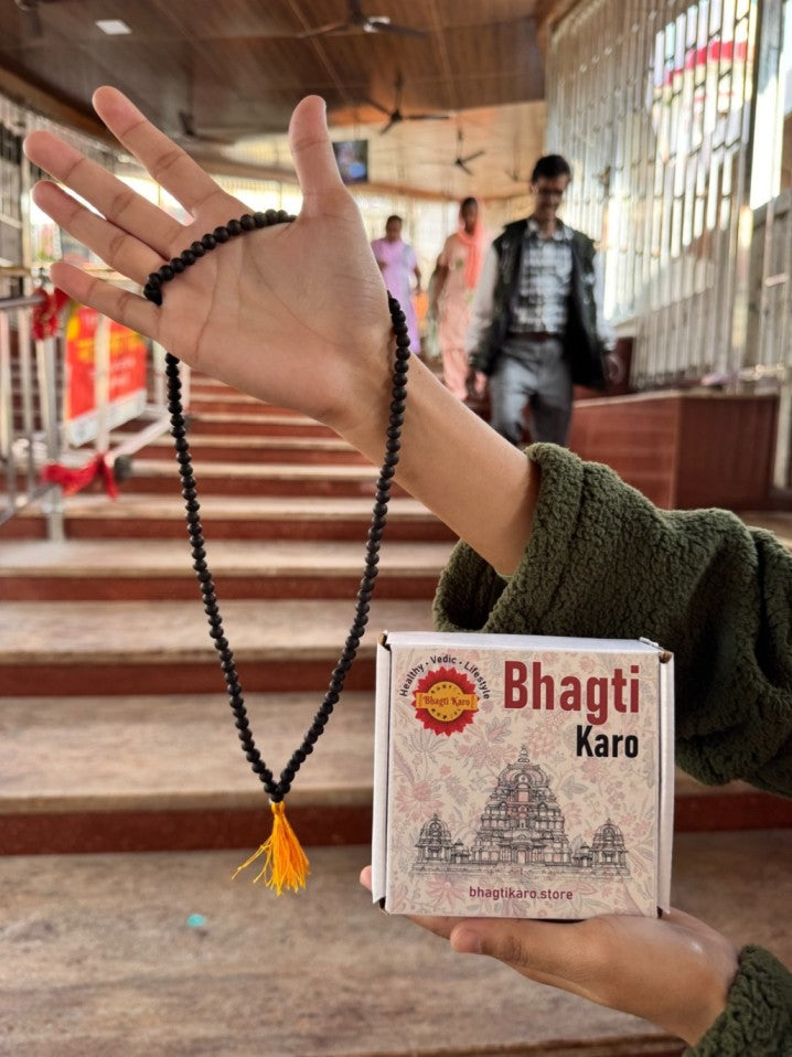 108 Beads Original Karungali Mala - Ebony Wood Beads with Govt. Certification (Buy 1 Get 1 Free)