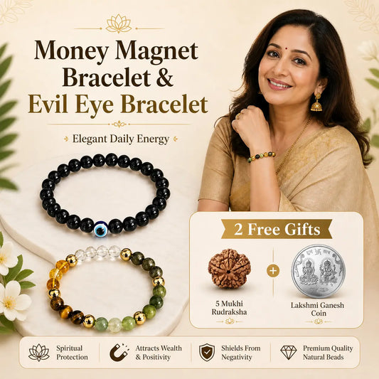 Combo of Dhan Yog Bracelet & Evil Eye Bracelet + 2 Free Gifts