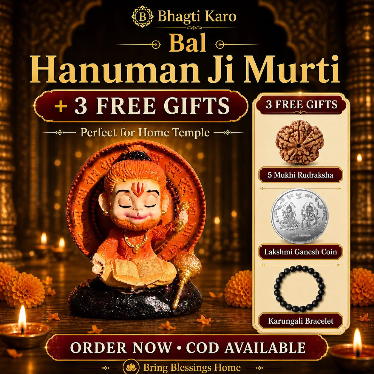 Cute Bal Hanuman Ji + 3 Free Gifts