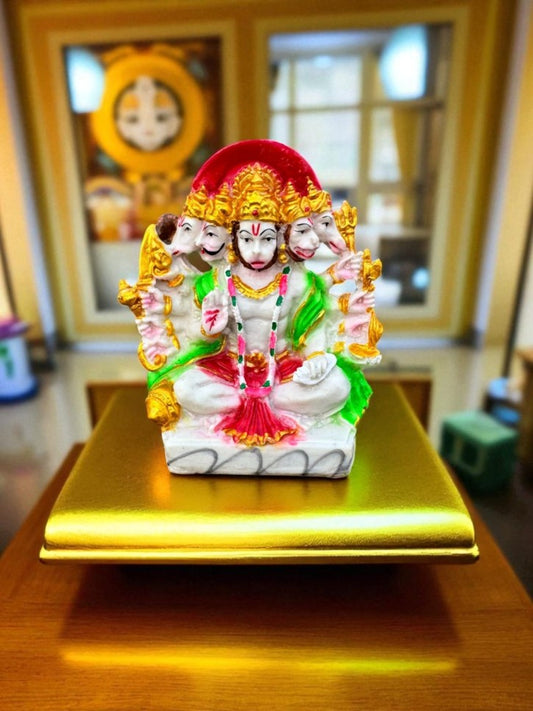 5 Mukhi Hanuman Ji with Silver Coin