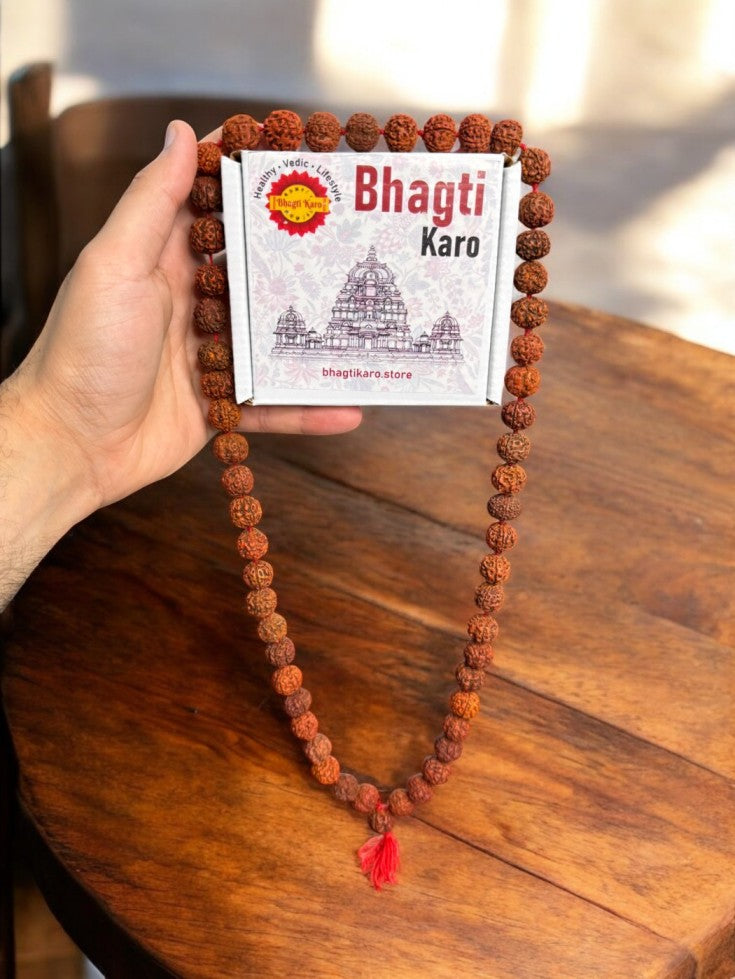 5 Mukhi Original Nepali Rudraksha Mala with Certification (Buy 1 Get 1 Free)