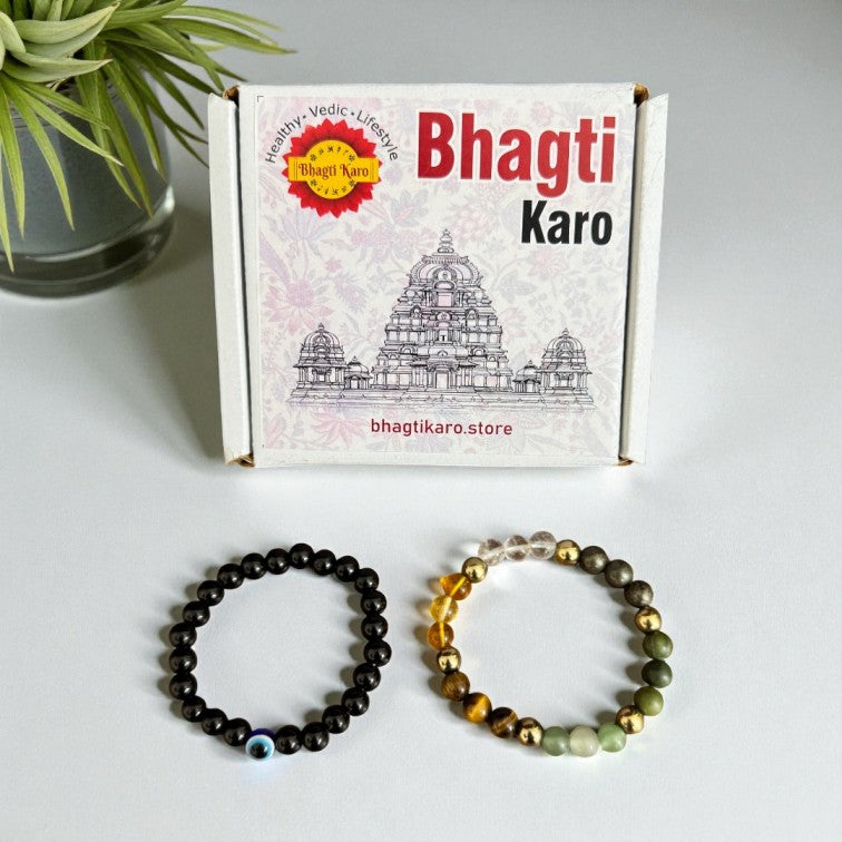 Combo of Money Magnet Bracelet & Evil Eye Bracelet with Govt. Certification