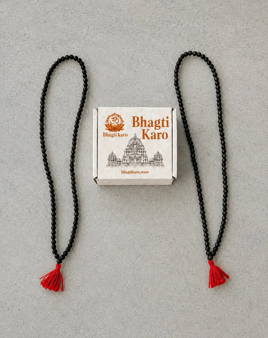 2 Original Karungali Malai 108-Beads Ebony Wood with Govt. Certification (Buy 1 Get 1 Free)