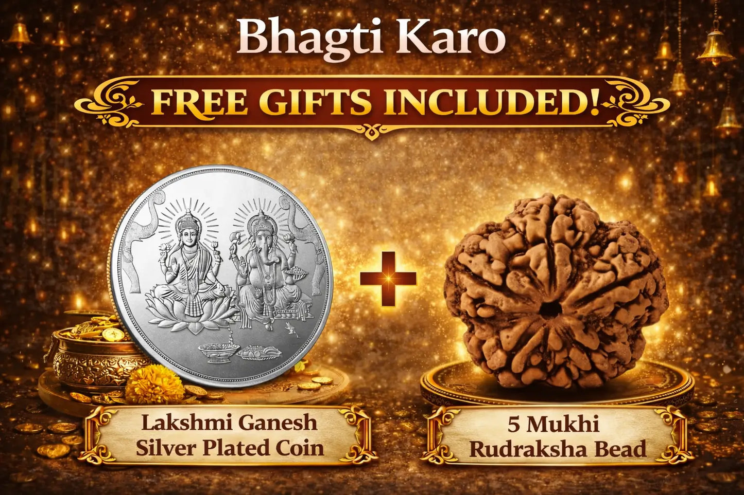 Gold Plated Karungali Mala Original Ebony Wood with Govt. Certification (Buy 1 Get 1 Free) + Free Gifts